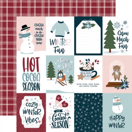 ECHOPARK - Winter Fun: Snow Fun Mittens 12x12 Patterned Paper