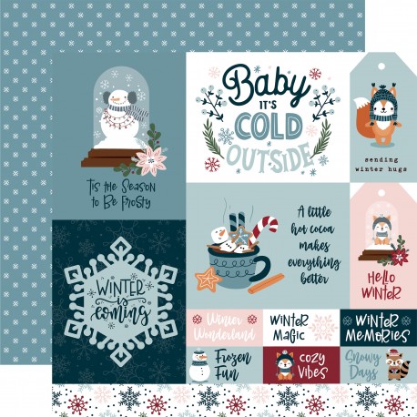 ECHOPARK - Winter Fun: Stay Frosty Floral 12x12 Patterned Paper