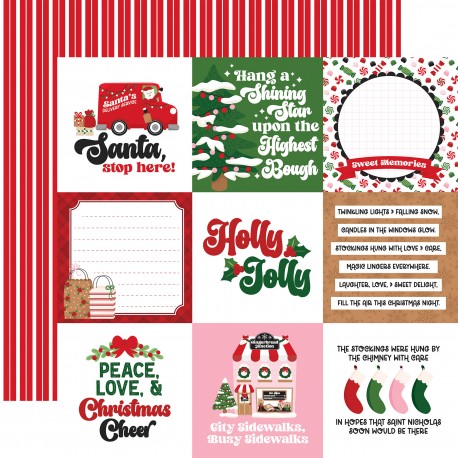 ECHOPARK - Santa's Christmas Delivery: 2x2 Journaling Cards 12x12 Patterned Paper