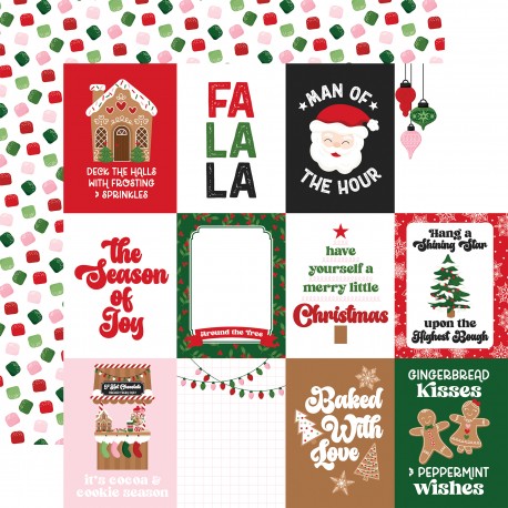 ECHOPARK -Santa's Christmas Delivery: 4x4 Journaling Cards 12x12 Patterned Paper