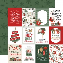 CARTABELLA -Christmas Village: 3x4 Journaling Cards 12x12 Patterned Paper