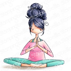 STAMPINGBELLA - CURVY GIRL NAMASTE RUBBER STAMP
