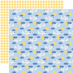 ECHOPARK - BORN TO TRAVEL - Flying airplanes 12x12 Patterned Paper