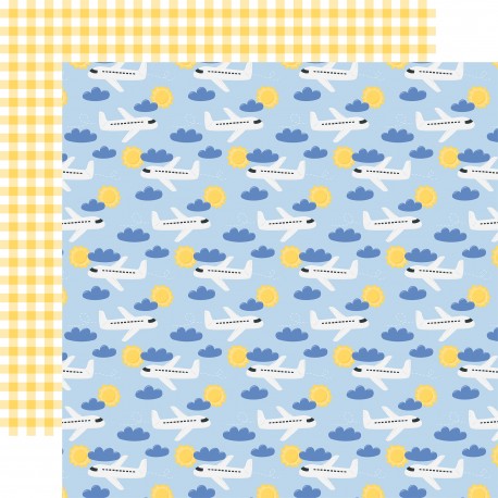 ECHOPARK - BORN TO TRAVEL - Ready to go luggage 12x12 Patterned Paper
