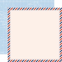 ECHOPARK - BORN TO TRAVEL - Postcard 12x12 Patterned Paper