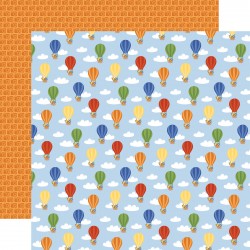 ECHOPARK - SOARING HOT AIR BALLONS - Postcard 12x12 Patterned Paper