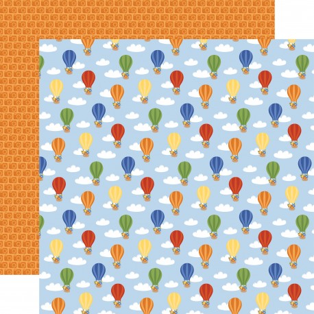 ECHOPARK - BORN TO TRAVEL - Postcard 12x12 Patterned Paper