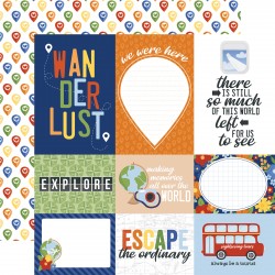 ECHOPARK - TRAVEL JOOURNALING CARDS - Postcard 12x12 Patterned Paper