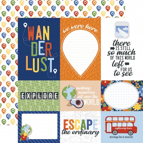ECHOPARK - LICENSE PLATES - Postcard 12x12 Patterned Paper