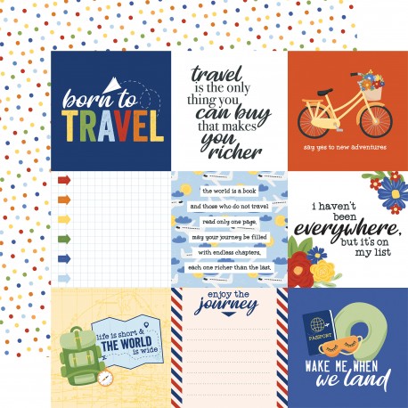 ECHOPARK - 4X4 JOOURNALING CARDS - Postcard 12x12 Patterned Paper
