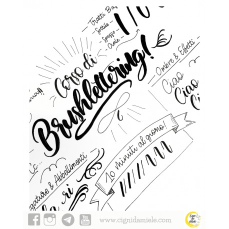 CORSO BRUSHLETTERING 1+2 - COMPRENSIVO DI KIT