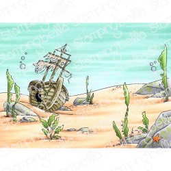 STAMPINGBELLA -  Underwater Shipwreck Backdrop