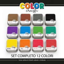 Tommy Ink Pad - Set completo 12 colori + corso online COLOR CRUSH – sfondi colorati e timbrate per card