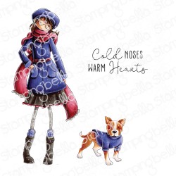STAMPINGBELLA - Uptown Girl Elaine loves Winter Walks (set of  3 stamps)