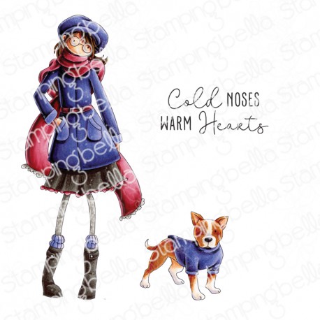 STAMPINGBELLA - Uptown Girl Elaine loves Winter Walks (set of  3 stamps)