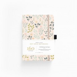 A5 Pink Flowers Dot Grid Notebook