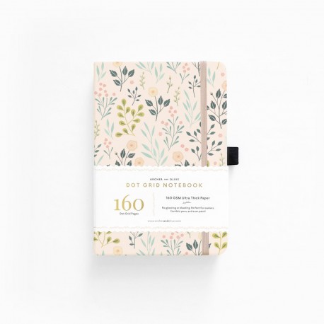 A5 Pink Flowers Dot Grid Notebook - PREORDINE