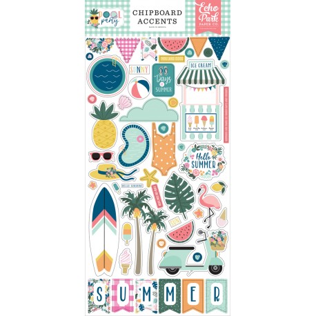 ECHOPARK - POOL PARTY - 6X13 CHIPBOARD ACCENTS - PREORDINE