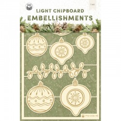 P13 - LIGHT CHIPBOARD EMBELLISHMENTS COSY WINTER 02, 7PCS