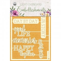 P13 -LIGHT CHIPBOARD EMBELLISHMENTS TIME TO RELAX 07 ENG, 8PCS