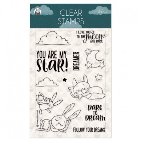 P13 - CLEAR STAMP SET GOOD NIGHT 01 A6, 13PCS