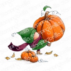 STAMPING BELLA - BUNDLE GIRL AT THE PUMPKIN PATCH RUBBER STAMP