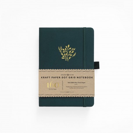 A5 Deep Green Kraft paper dot grid