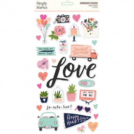 HAPPY HEARTS - 6x12 CHIPBOARD