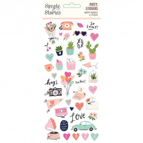 HAPPY HEARTS - PUFFY STICKERS