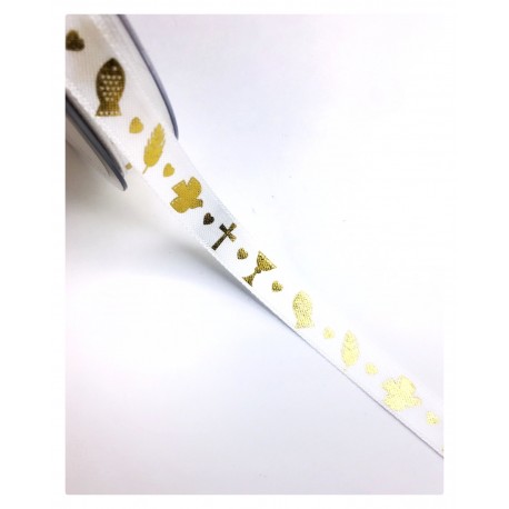 NASTRO COMUNIONE/CRESIMA - ORO - 15MM