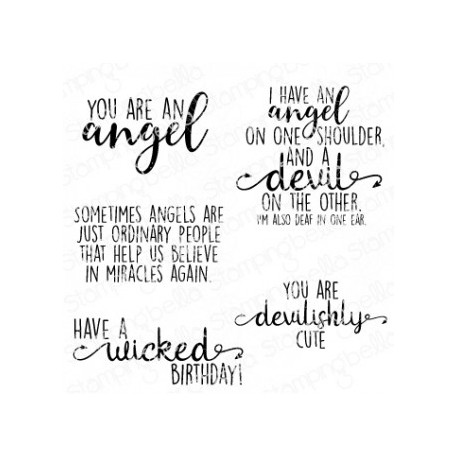 STAMPINGBELLA -  ANGEL DEVIL SENTIMENT SET