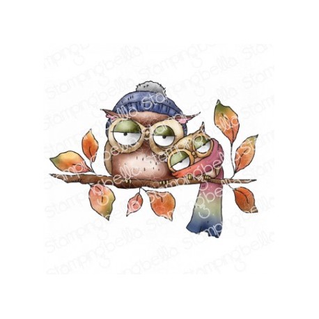 STAMPINGBELLA -  SNUGGLE OWLIES ON A BRANCH