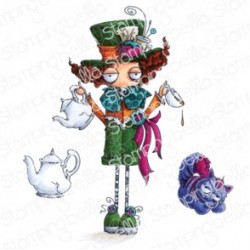 STAMPINGBELLA - ODDBALL MAD HATTER RUBBER STAMP (ALICE IN WONDERLAND COLLECTION)