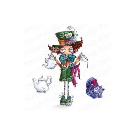 STAMPINGBELLA - ODDBALL MAD HATTER RUBBER STAMP (ALICE IN WONDERLAND COLLECTION)