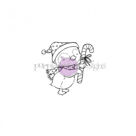 PURPLE ONION - Winter (penguin with candy cane)