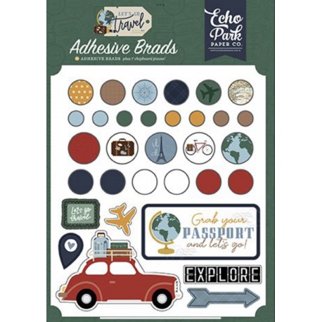 ECHOPARK - Let's Go Travel - Adhesive Brads