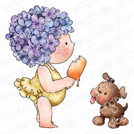 STAMPINGBELLA - SUMMER BUNDLE GIRL IN A FLORAL SWIMCAP & PUPPY