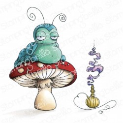 STAMPINGBELLA - ODDBALL CATERPILLAR RUBBER STAMP (ALICE IN WONDERLAND COLLECTION)