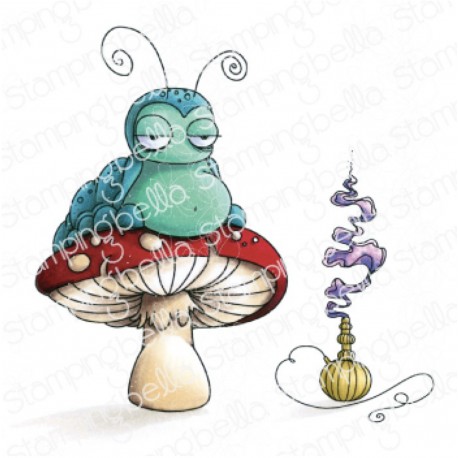 STAMPINGBELLA - ODDBALL CATERPILLAR RUBBER STAMP (ALICE IN WONDERLAND COLLECTION)