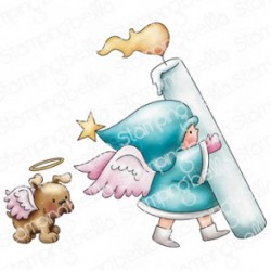 STAMPINGBELLA - Bundle Girl & Puppy Candle Bearers (set of 2 stamps)
