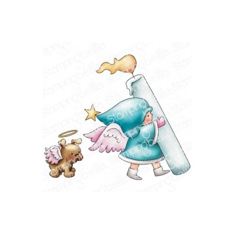 STAMPINGBELLA - Bundle Girl & Puppy Candle Bearers (set of 2 stamps)