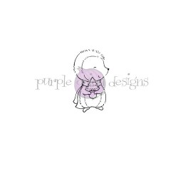 PURPLE ONION DESIGN - Crimson (hedgehog holding tree)