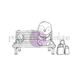 PURPLE ONION DESIGN - Lark & Parker (penguin and bird sitting on bench)