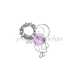 PURPLE ONION DESIGN - Penelope (penguin hanging wreath)