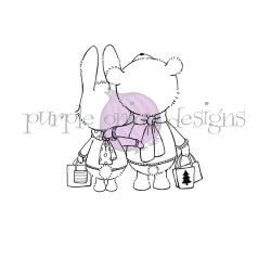 PURPLE ONION DESIGN - Hannah & Finn (bunny & bear looking up)