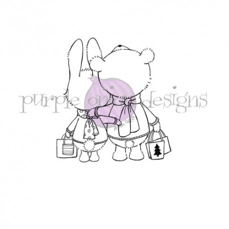 PURPLE ONION DESIGN - Hannah & Finn (bunny & bear looking up)