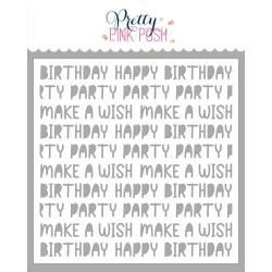PPP - Birthday Words Stencil - stencil