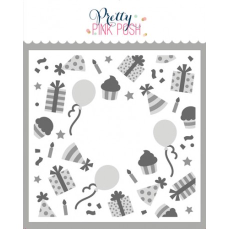 PPP - Layered Birthday Wreath Stencil (3 Lyr)- stencil