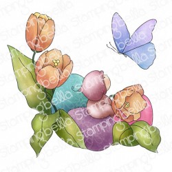 STAMPINGBELLA - Bundle Girl amongst the Tulips (2 stamps)