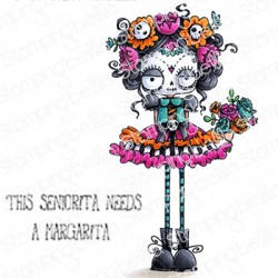 STAMPINGBELLA - DAY OF THE DEAD ODDBALL RUBBER STAMP